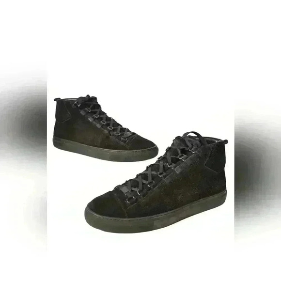 2016 BALENCIAGA Black Leather Suede Arena High Top  Hype Hiking Sneaker 42EU 9US - Picture 1 of 7